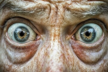 selective focus eyes wide open in surprise