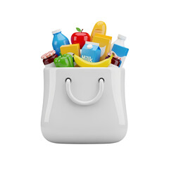 paper bag with groceries