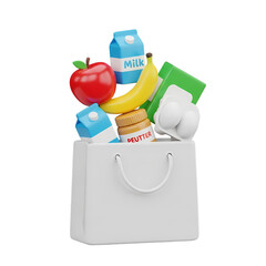 paper bag with groceries