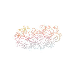 Ornate floral design in peach pink and white against black background for stationery and greetings cards and invitations