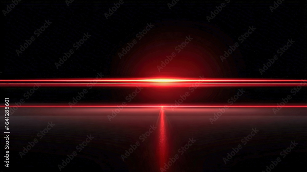 Poster abstract red light flare on black background - modern futuristic design element for creative project