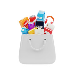 paper bag with groceries