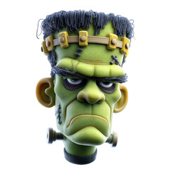 3D Frankenstein Monster Head Bust Detailed