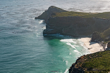 Cape of Good Hope landscape. South Africa travel destination, Atlantic Ocean bay