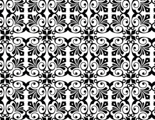 Stylized Floral and Vine Motif Pattern