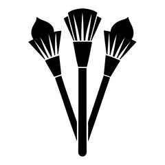Makeup Brush Set vector clean black silhouette design white background