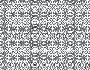 Vector Classic Scrollwork Silver Gray Baroque Damask Pattern