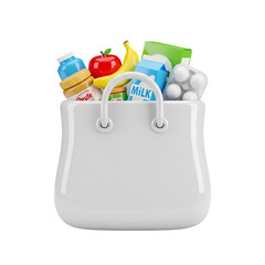 paper bag with groceries