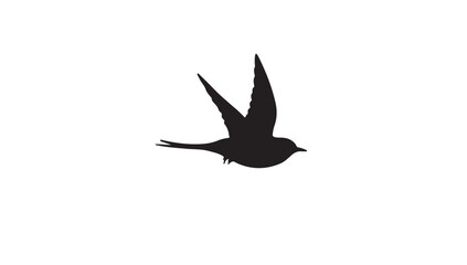 Obraz premium Flying silhouette vector illustrations of various birds, including doves, pigeons, and eagles, with detailed wings and feathers, are presented as black icons