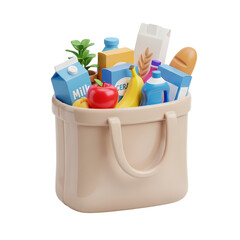 paper bag with groceries