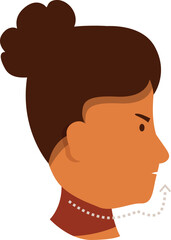 Woman is performing a double chin exercise, lifting her chin up