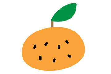 手書き風のみかんのイラスト