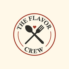 The Flavor Crew Restaurant Emblem Vector