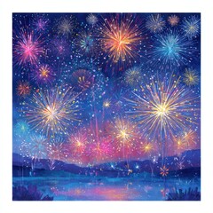fireworks celebration greeting card