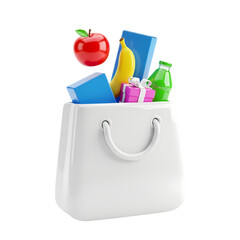 paper bag with groceries