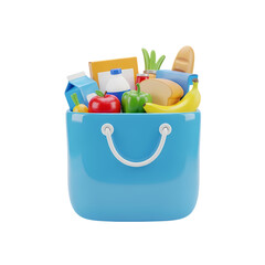 paper bag with groceries