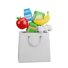 paper bag with groceries