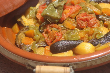 A close up shot of a fresh moroccan tajine