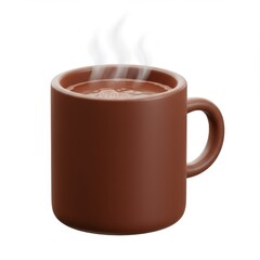 Obraz premium Brown Ceramic Mug of Hot Coffee with Steam