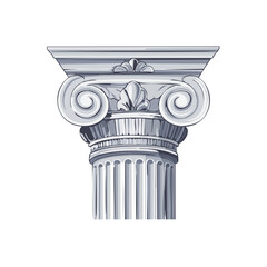 Stylized architectural column capital, vector illustration on black background