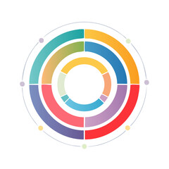 Colorful circle diagram infographic with segments data representation visualization
