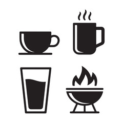 Summer party grill and drinkware graphics