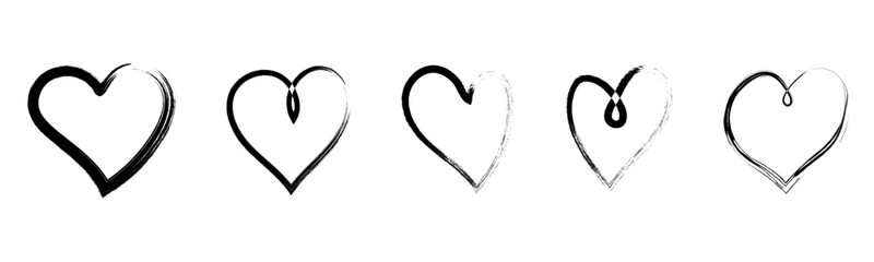 Set of Hand Drawn Hearts