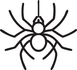 Black and White Vector Silhouette of a Spider on a White Background graphic