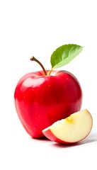 Generative AI: Vibrant depiction of a ruby-red apple, showcasing freshness and healthy eating habits