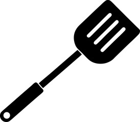 BBQ Spatula Icon Silhouette Vector Illustration Black