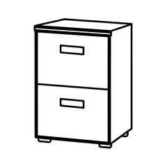 Two-drawer office filing cabinet illustration