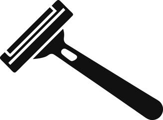 Disposable or Safety Razor Silhouette Graphic
