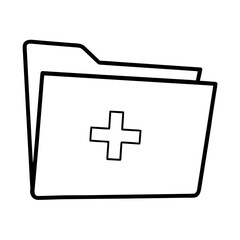 Fototapeta premium Medical File Folder Line Art Icon