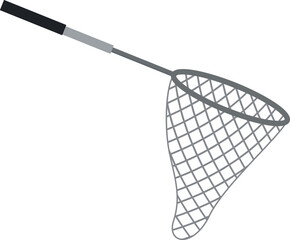 Fishing net featuring a long handle and a conical net, ideal for catching fish and other aquatic life