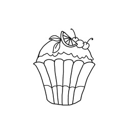 set of cupcakes hand drawing illustration 