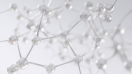 Abstract Molecular Structure with Transparent Spheres and Interconnected Lines, Science and Technology Concept