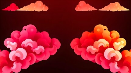 Crimson  Gold Cloud Formations Abstract Background Abstract Background