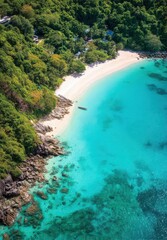 Beautiful tropical beach with turquoise water and white sand