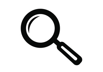 Vector illustration of photo of magnifying glass icon isolated on white background, representing search, discovery, and analysis