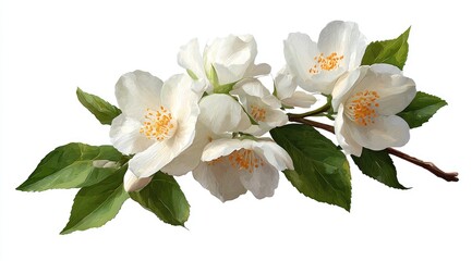 Obraz premium White jasmine blossoms on branch