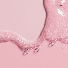 Pink liquid with foamy bubbles