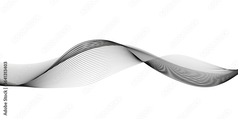 Poster abstract wavy grey stream element for design on transparent background isolated. wavy white and grey