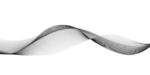 Abstract wavy grey stream element for design on transparent background isolated. Wavy white and grey lines background. Abstract business wave curve lines background. Vector illustration.	

