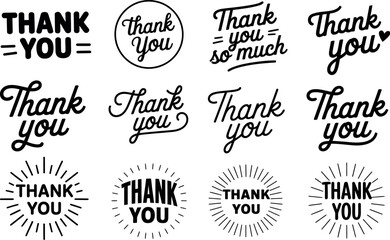 Thank you graphics vector design elements and illustrations