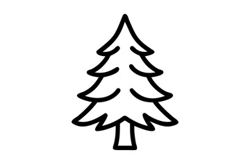 Obraz premium Stylized Evergreen Tree Silhouette with Transparent Background pine tree conifer 1