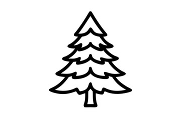 Stylized Evergreen Tree Silhouette with Transparent Background pine tree fir tree