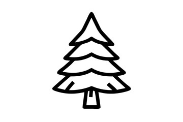 Fototapeta premium Stylized Evergreen Tree Silhouette with Transparent Background pine tree fir tree 1