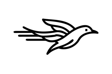 Obraz premium Stylized Silhouette of a Black Owl with Wide Eyes on a White Background black and white vector