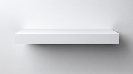 Minimalist White Shelf on White Wall: Clean Interior Decor and Display Space for Product Mockups