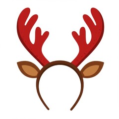 Obraz premium Red And Brown Reindeer Antler Headband